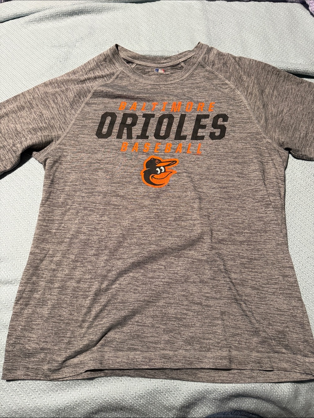 Genuine Merchandise Gray & Orange Baltimore Orioles Baseball Tee